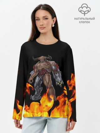 Лонгслив женский. Хлопок / CYBER DEMON | КИБЕР ДЕМОН