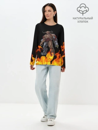 Лонгслив женский. Хлопок / CYBER DEMON | КИБЕР ДЕМОН