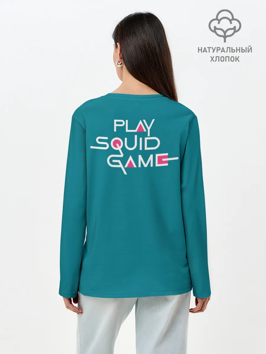 Лонгслив женский. Хлопок / Keep calm and play squid game