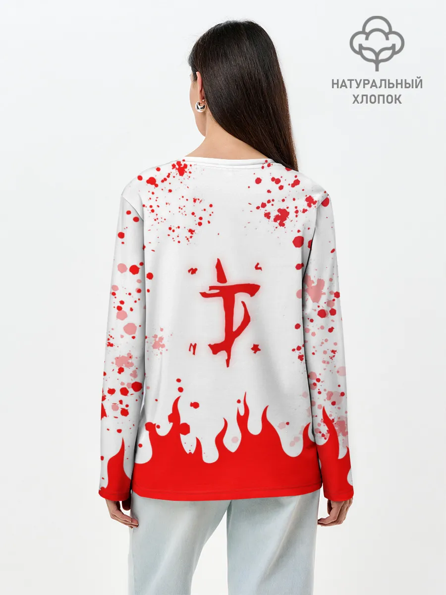 Лонгслив женский. Хлопок / Doomguy vs Cyberdemon