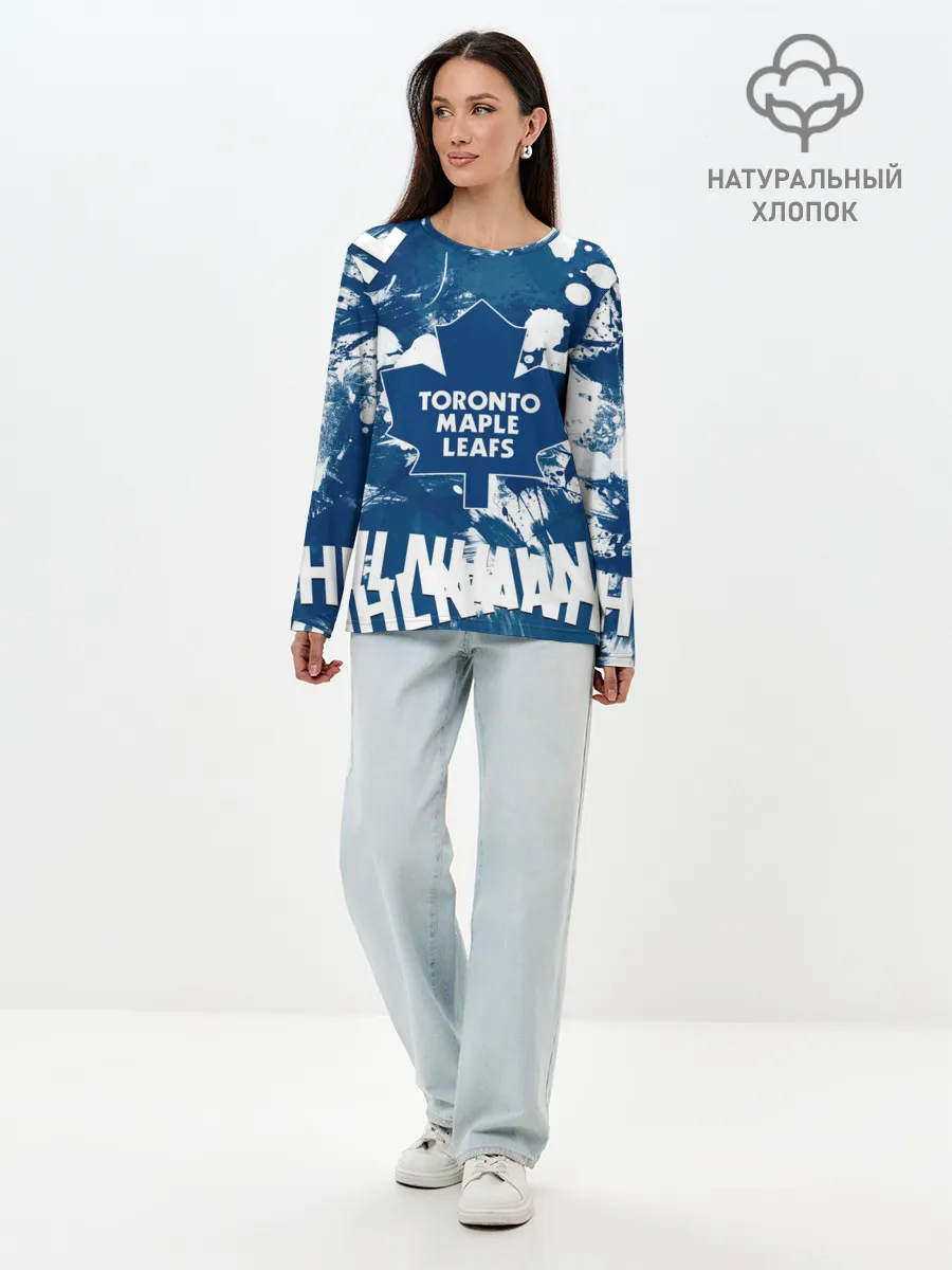 Лонгслив женский. Хлопок / Торонто Мейпл Лифс, Toronto Maple Leafs