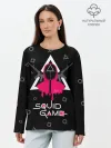 Лонгслив женский. Хлопок / Squid game: guard with M-16