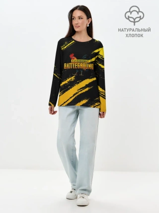 Лонгслив женский. Хлопок / Playerunknowns Battlegrounds: Петух.