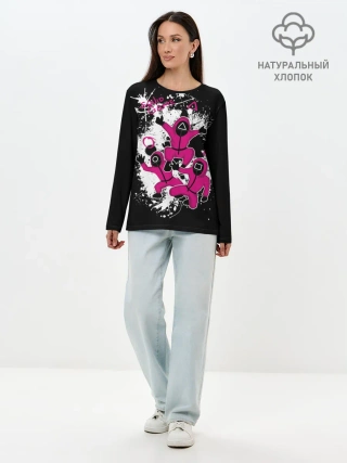 Лонгслив женский. Хлопок / Squid game: firework