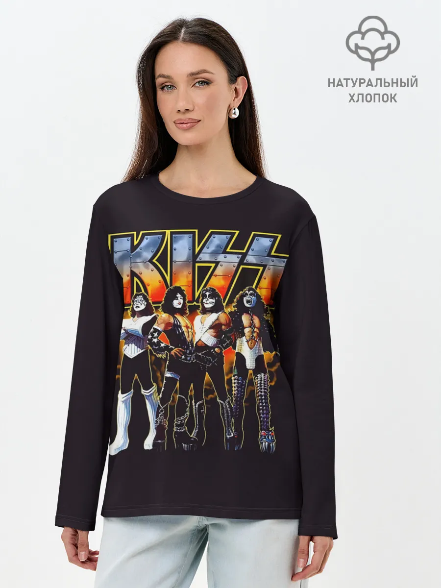Лонгслив женский. Хлопок / Кисс вместе