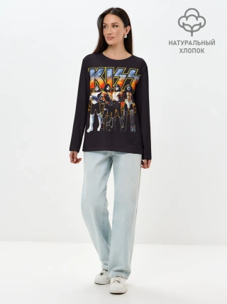 Лонгслив женский. Хлопок / Кисс вместе