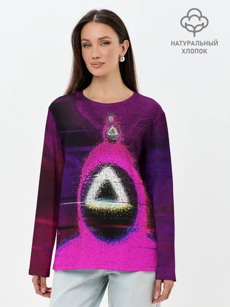 Лонгслив женский. Хлопок / Squid game glitch