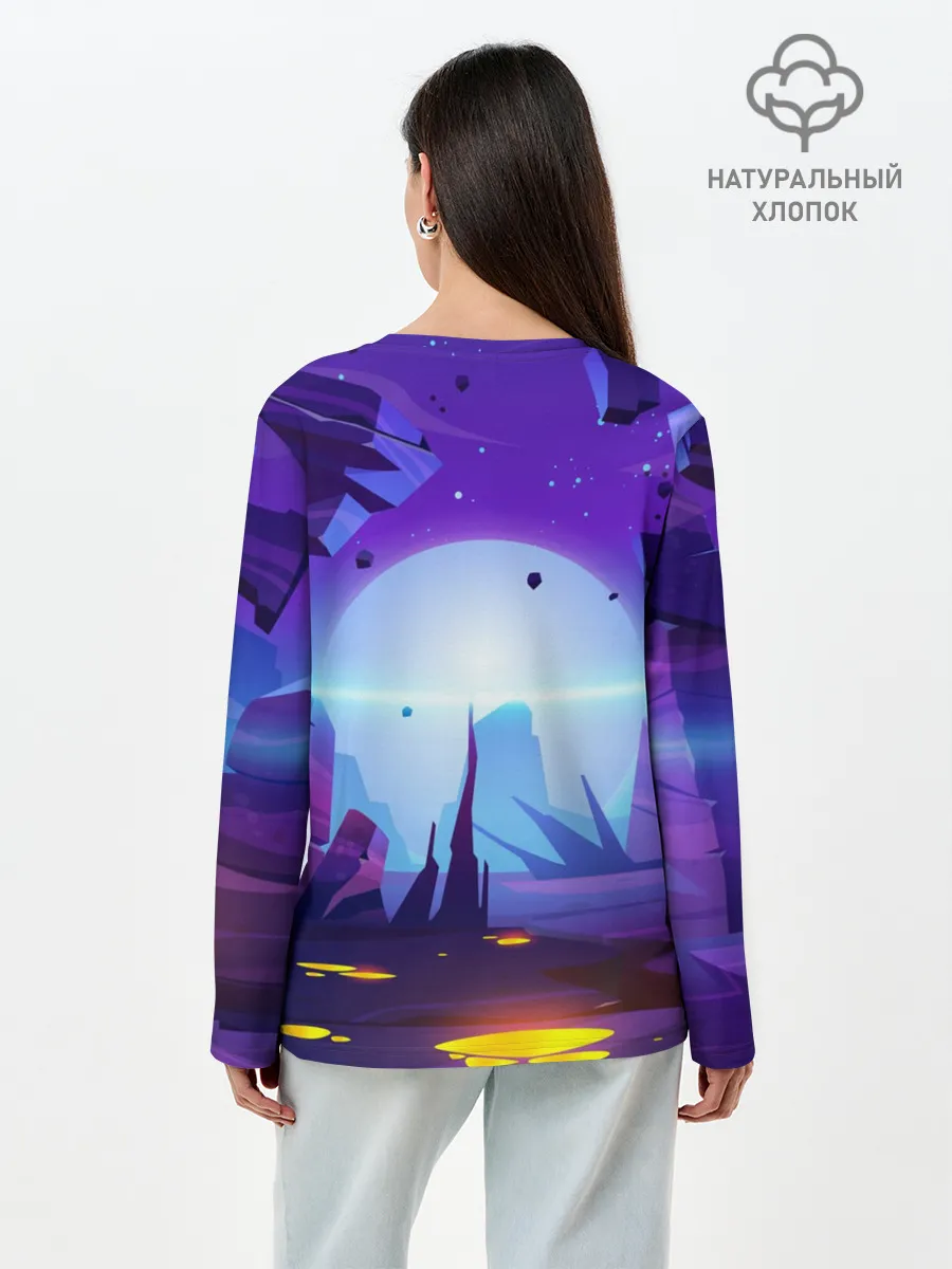 Лонгслив женский. Хлопок / Minecraft на коне!