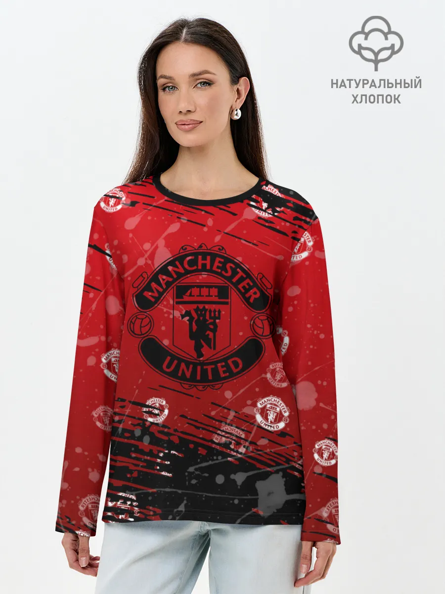 Лонгслив женский. Хлопок / Manchester United: Возвращения Ronaldo.