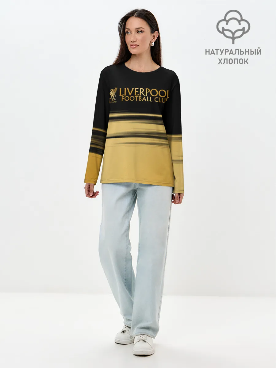 Лонгслив женский. Хлопок / Ливерпуль. Футбольный клуб.