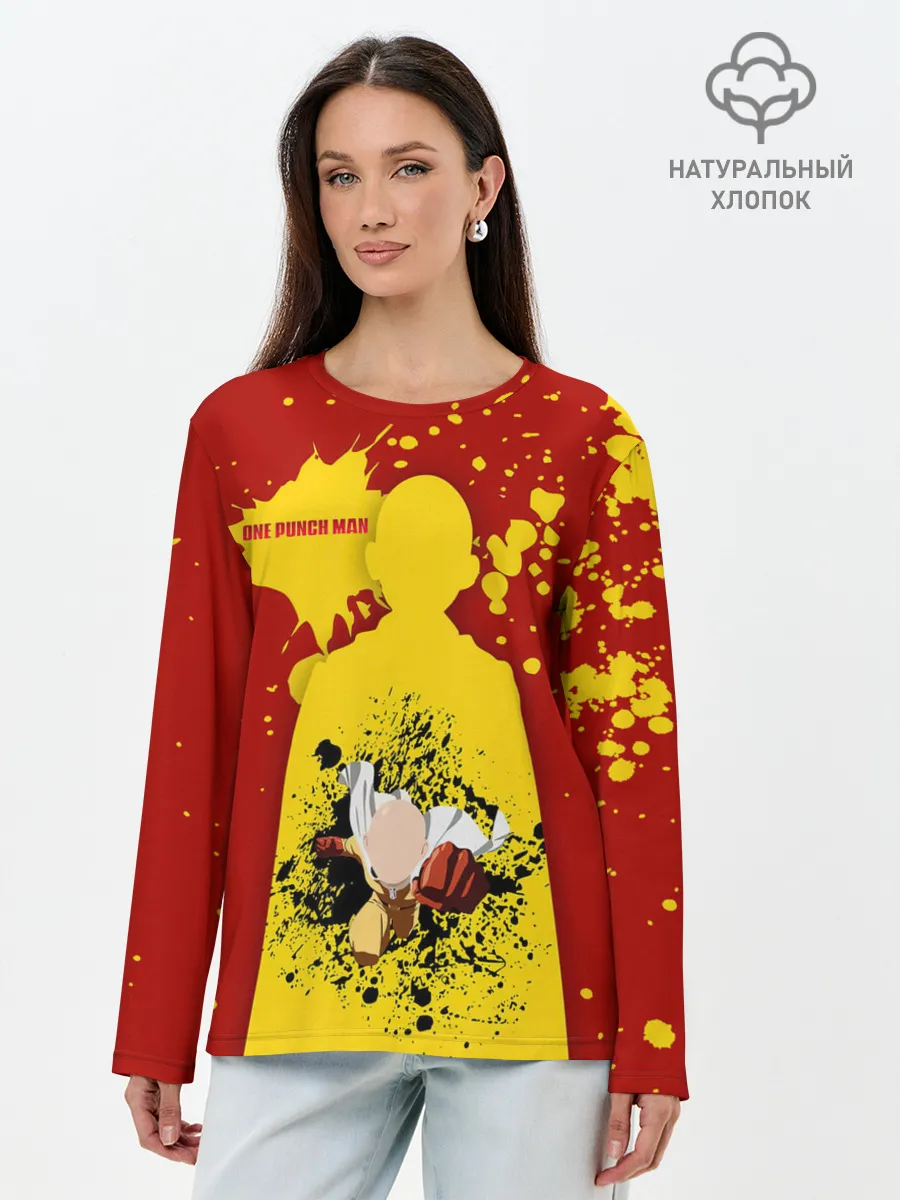Лонгслив женский. Хлопок / Прорыв Сайтамы One Punch-Man