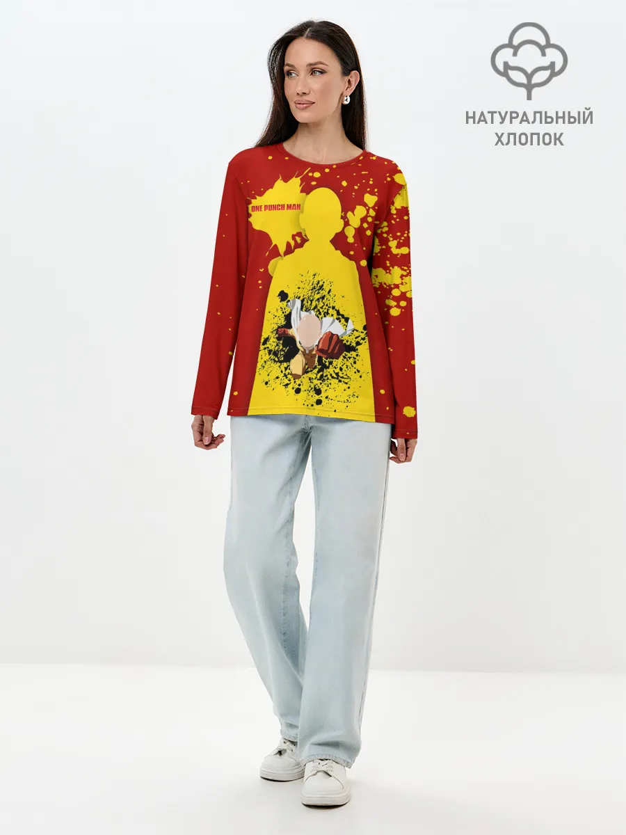 Лонгслив женский. Хлопок / Прорыв Сайтамы One Punch-Man