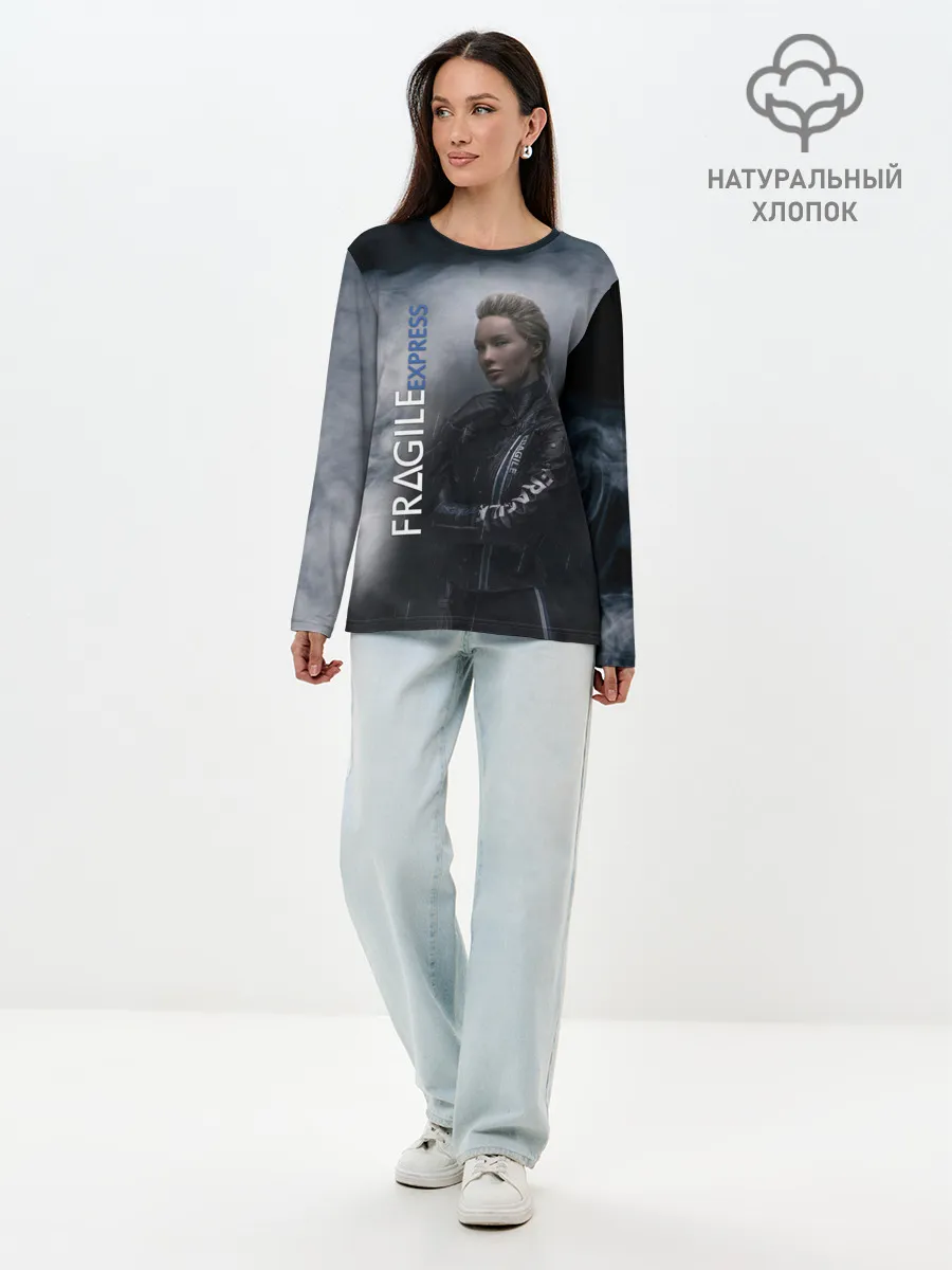 Лонгслив женский. Хлопок / DEATH STRANDING FRAGILE EXPRESS