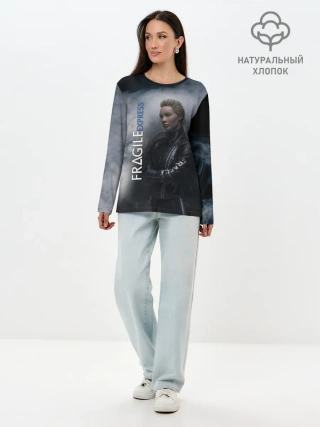 Лонгслив женский. Хлопок / DEATH STRANDING FRAGILE EXPRESS