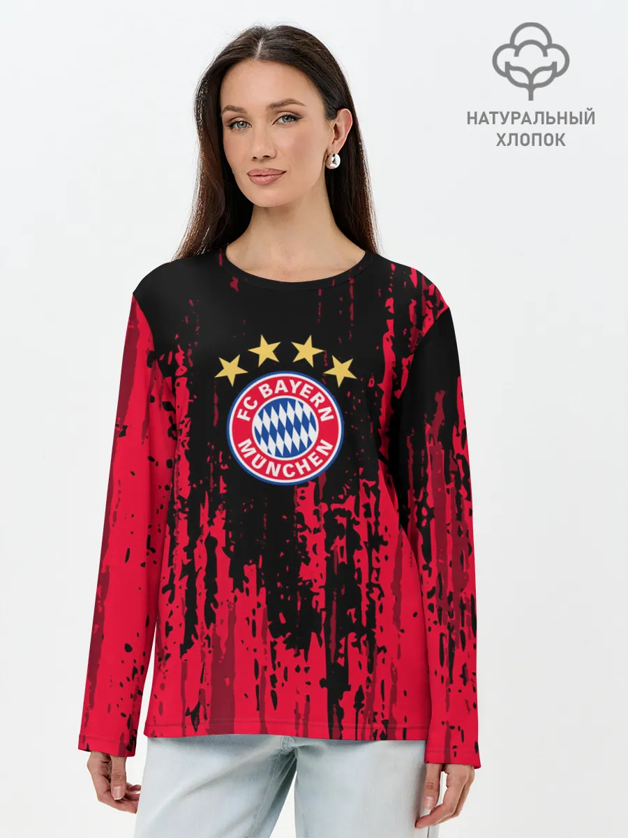 Лонгслив женский. Хлопок / Bayern Munchen: Бавария.