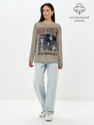 Лонгслив женский. Хлопок / GNR Skeletons