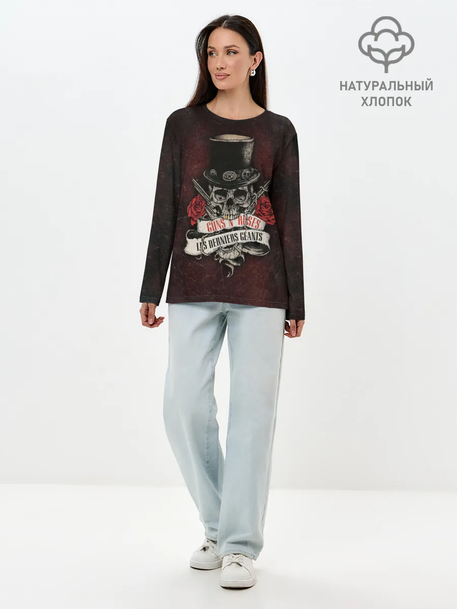 Лонгслив женский. Хлопок / ГЭР Череп