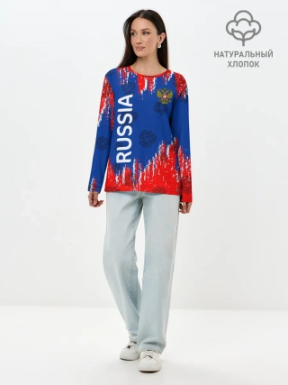 Лонгслив женский. Хлопок / Патриот России. Я Русский!