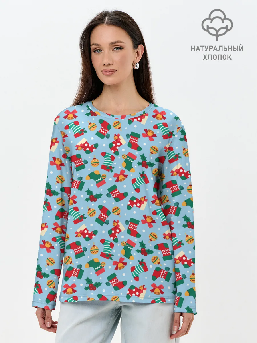 Лонгслив женский. Хлопок / Christmas Background