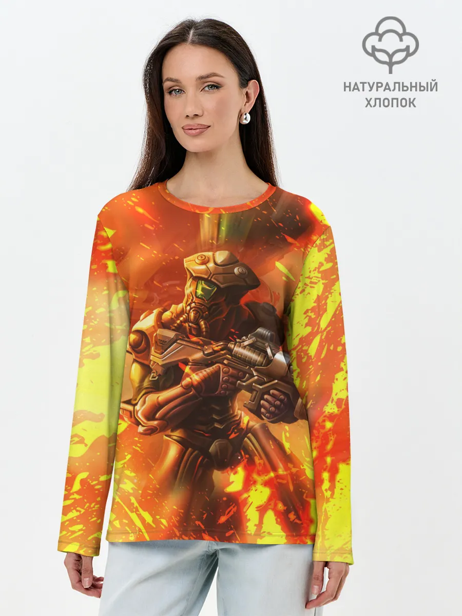 Лонгслив женский. Хлопок / Doom ART