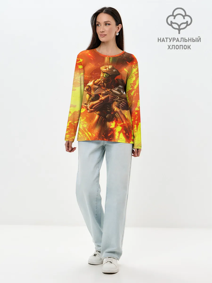 Лонгслив женский. Хлопок / Doom ART