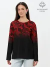 Лонгслив женский. Хлопок / BLACK RED CAMO | RED MILLITARY