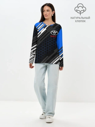 Лонгслив женский. Хлопок / TOYOTA SPORT / ЛИНИИ / LINES