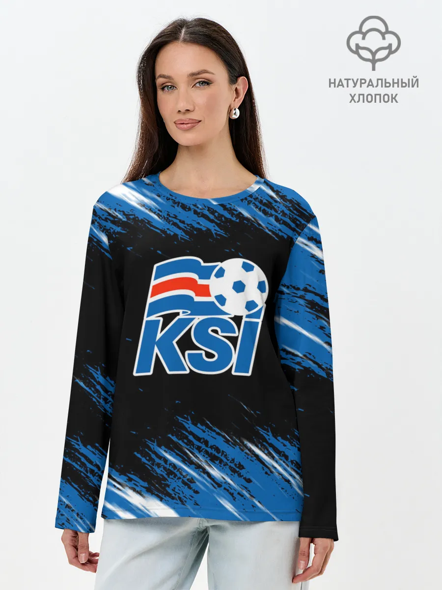 Лонгслив женский. Хлопок / KSI ICELAND - сборная.
