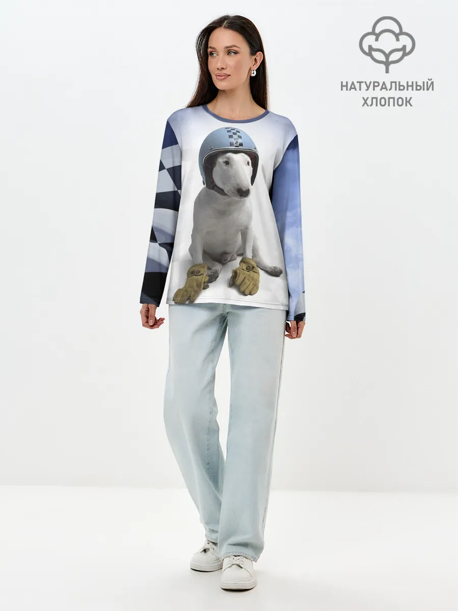 Лонгслив женский. Хлопок / Bully - легендарный гонщик