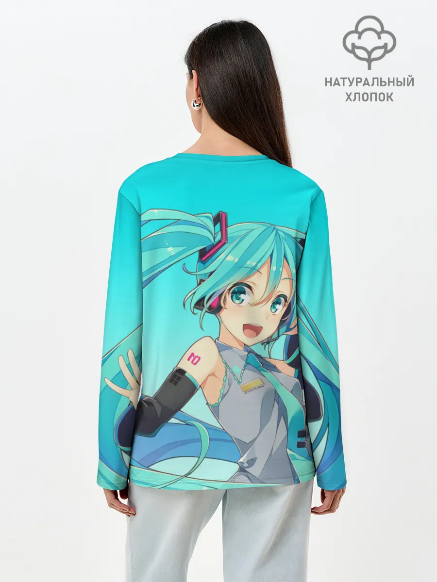 Лонгслив женский. Хлопок / Hatsune Miku / Мику Хацунэ