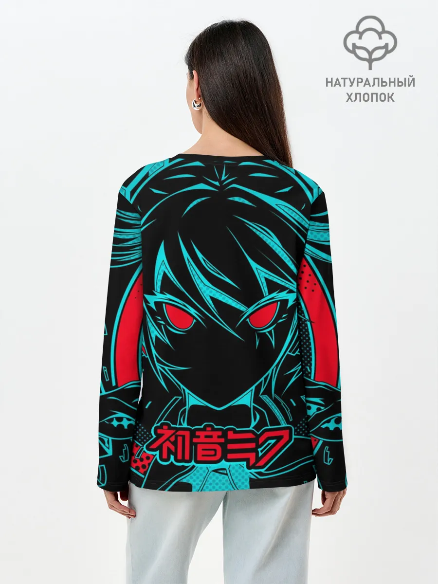 Лонгслив женский. Хлопок / Мику Хацунэ / Hatsune Miku
