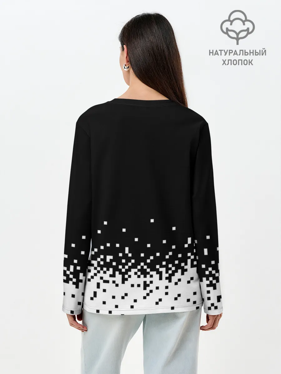 Лонгслив женский. Хлопок / Minecraft | Майнкрафт | логотип