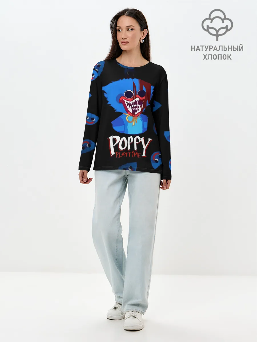 Лонгслив женский. Хлопок / Huggy Wuggy PP