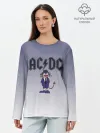 Лонгслив женский. Хлопок / Ангус Янг чертик AC/DC