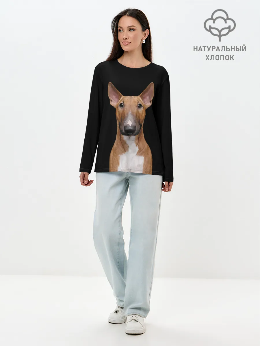 Лонгслив женский. Хлопок / Строгий смелый взгляд