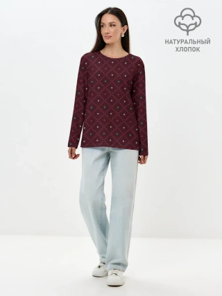 Лонгслив женский. Хлопок / Knitted Texture