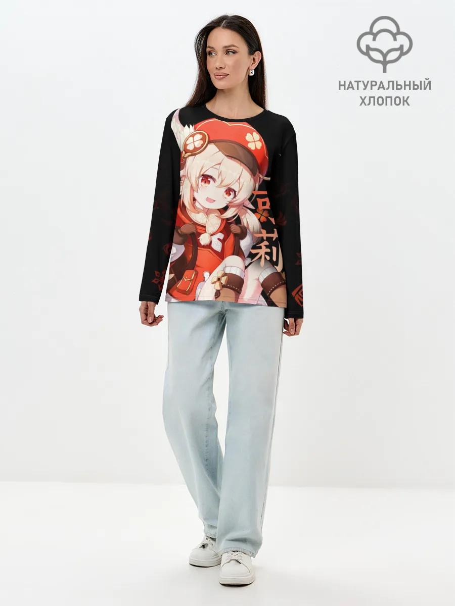 Лонгслив женский. Хлопок / Genshin Impact: Klee