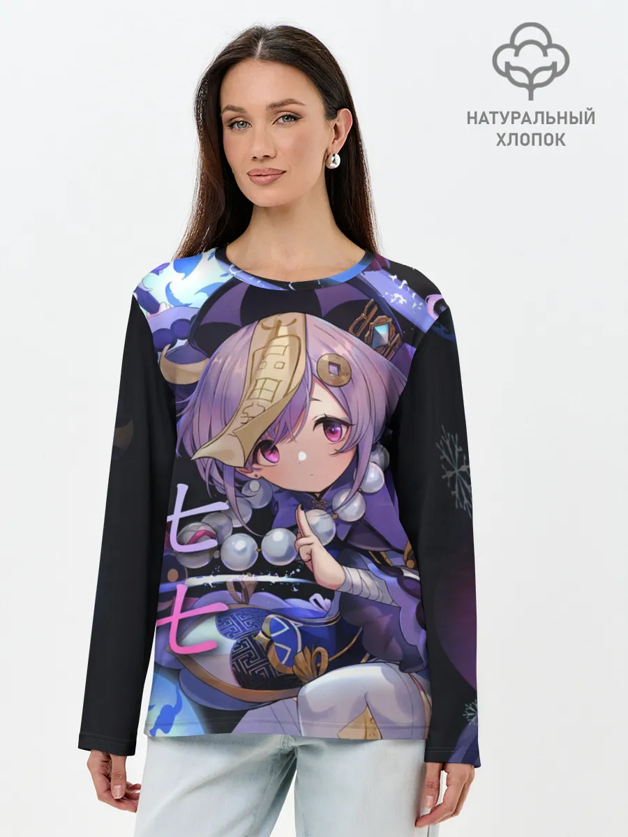 Лонгслив женский. Хлопок / Genshin Impact: Qiqi