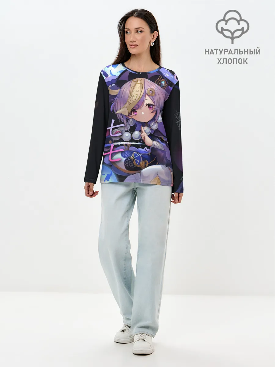 Лонгслив женский. Хлопок / Genshin Impact: Qiqi