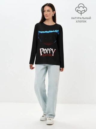 Лонгслив женский. Хлопок / Poppy Playtime | Huggy Wuggy