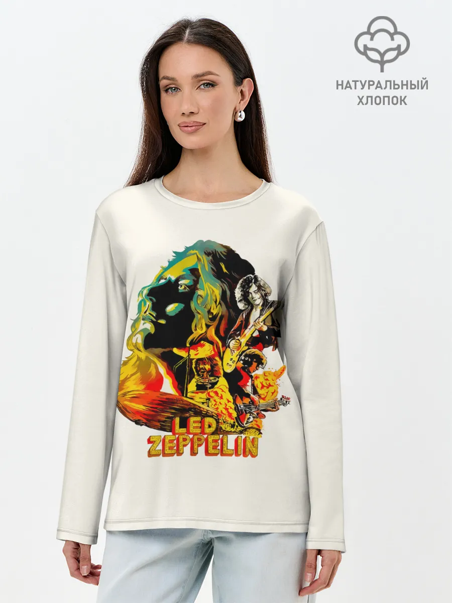 Лонгслив женский. Хлопок / Группа Led Zeppelin арт