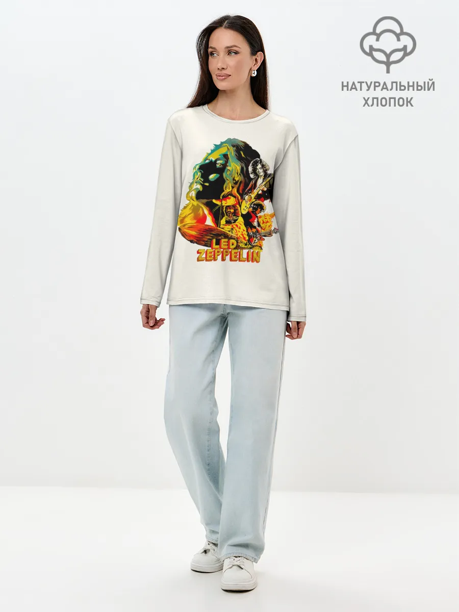 Лонгслив женский. Хлопок / Группа Led Zeppelin арт