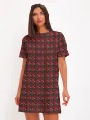 Женское платье хлопок / Красный паттерн