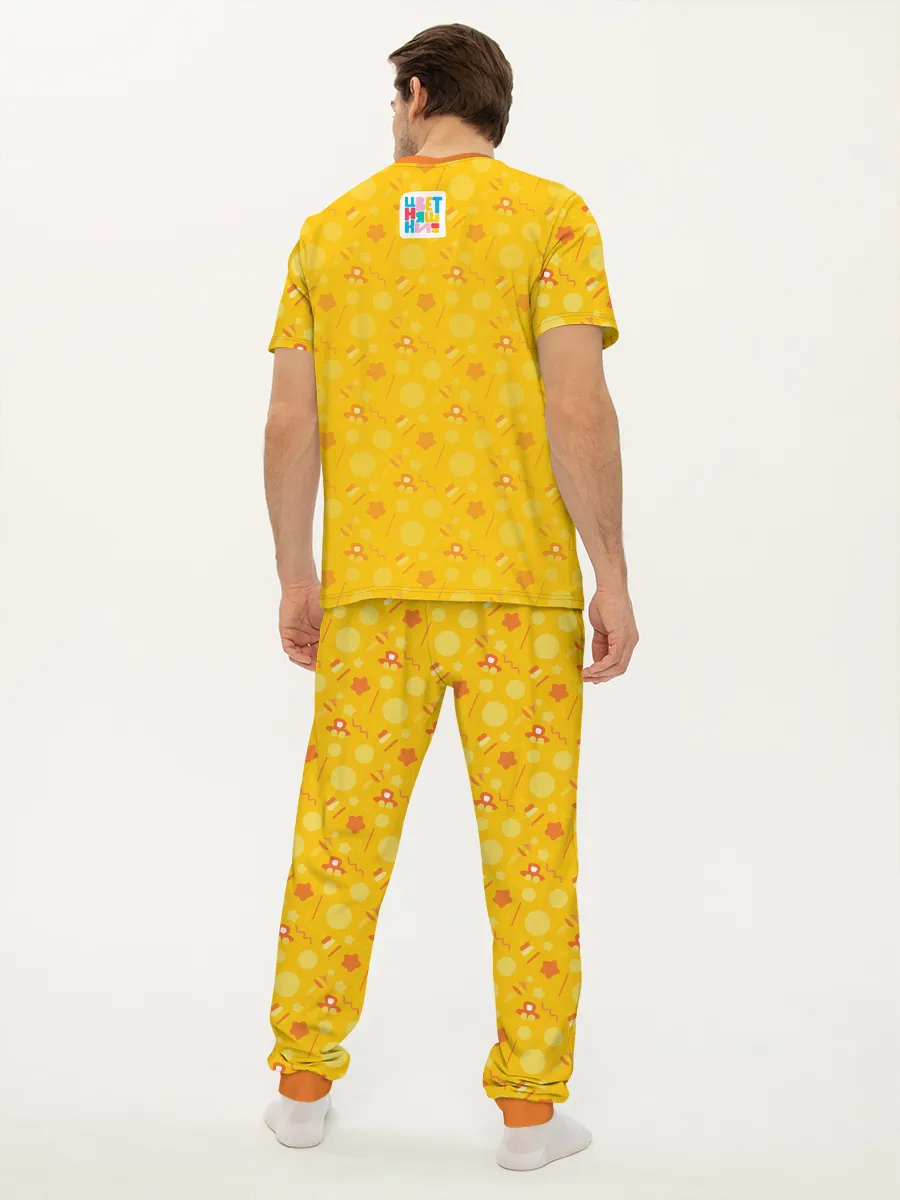 Мужская пижама с брюками / Цветняшки Cheep Yellow