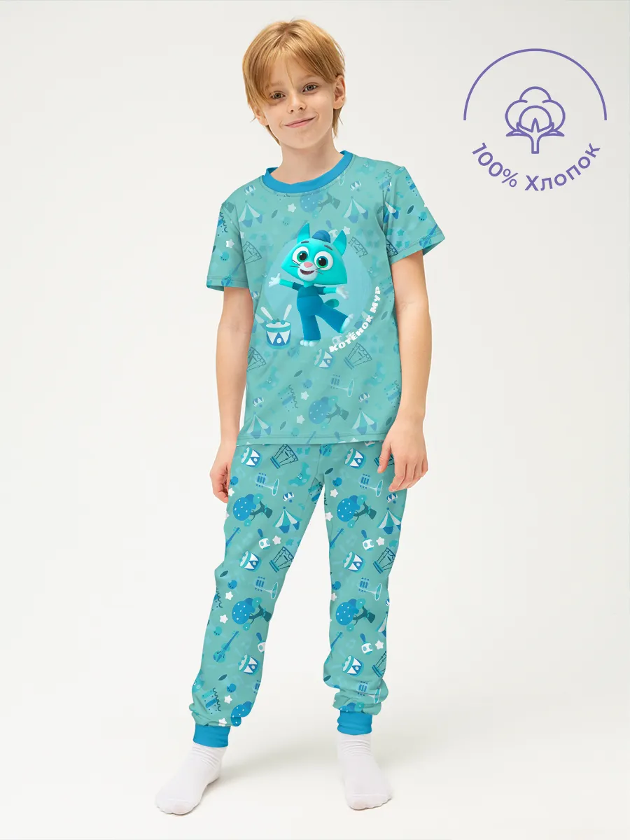 Детская пижама с брюками хлопок / P032_MeowserTiffany