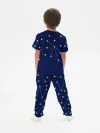 Детская пижама с брюками хлопок / P032_WolfyDarkBlue