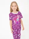 Детская пижама с брюками хлопок / P032_HoppyPurple