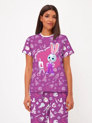Женская пижама с брюками / Цветняшки HoppyPurple