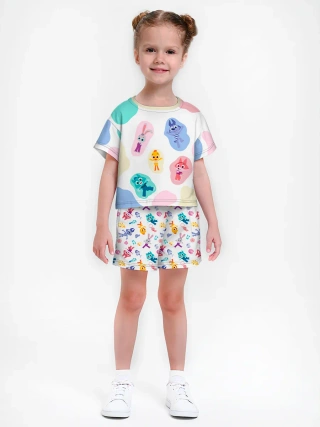 Девочкина пижама с шортами / Цветняшки BeadiesWhite