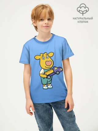 Детская футболка хлопок / Оранжевая корова BoBlue